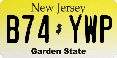 NJ license plate B74YWP