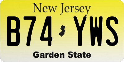 NJ license plate B74YWS