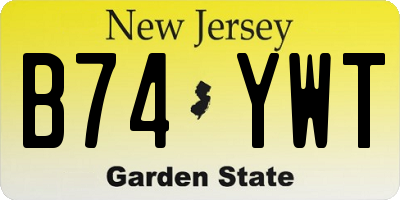 NJ license plate B74YWT