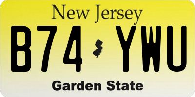 NJ license plate B74YWU