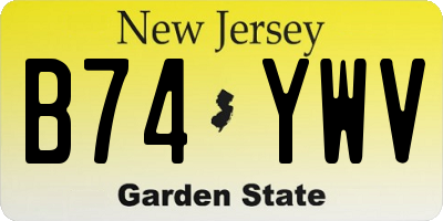 NJ license plate B74YWV