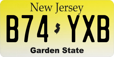 NJ license plate B74YXB