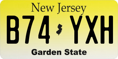 NJ license plate B74YXH