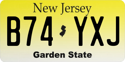 NJ license plate B74YXJ