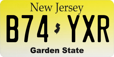 NJ license plate B74YXR