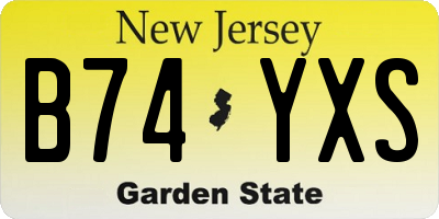 NJ license plate B74YXS