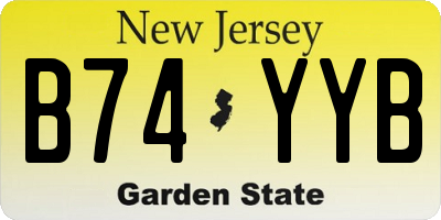 NJ license plate B74YYB