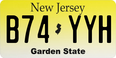 NJ license plate B74YYH