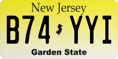 NJ license plate B74YYI