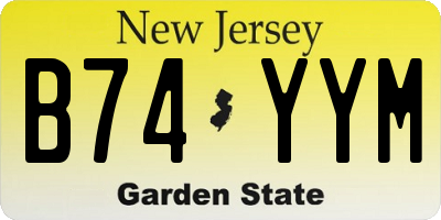 NJ license plate B74YYM