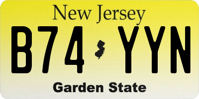 NJ license plate B74YYN