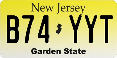 NJ license plate B74YYT
