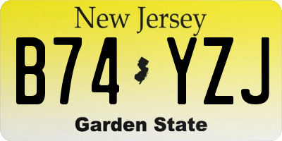 NJ license plate B74YZJ