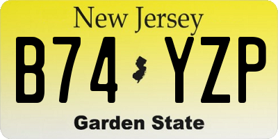 NJ license plate B74YZP
