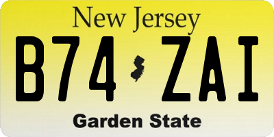 NJ license plate B74ZAI