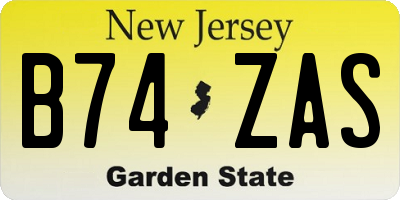 NJ license plate B74ZAS