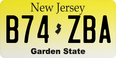 NJ license plate B74ZBA