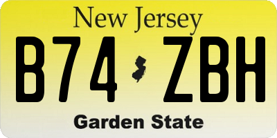 NJ license plate B74ZBH
