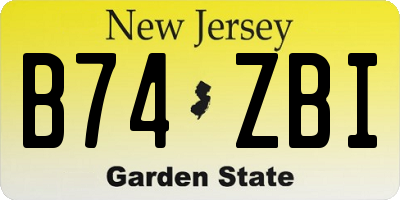 NJ license plate B74ZBI