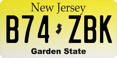 NJ license plate B74ZBK