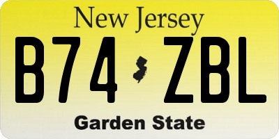 NJ license plate B74ZBL