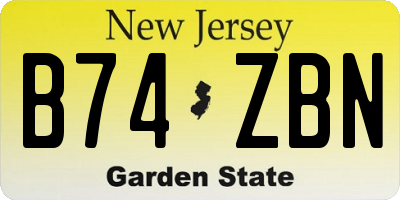 NJ license plate B74ZBN