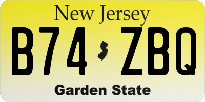 NJ license plate B74ZBQ