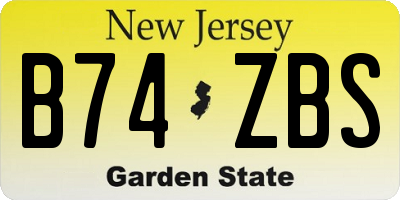 NJ license plate B74ZBS