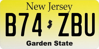 NJ license plate B74ZBU