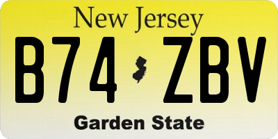 NJ license plate B74ZBV