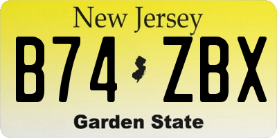 NJ license plate B74ZBX