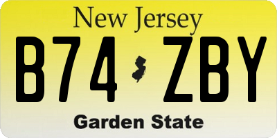 NJ license plate B74ZBY