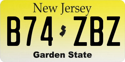 NJ license plate B74ZBZ