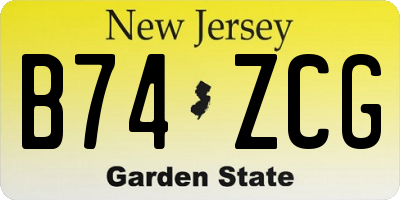 NJ license plate B74ZCG