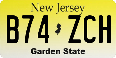 NJ license plate B74ZCH