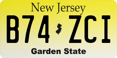NJ license plate B74ZCI