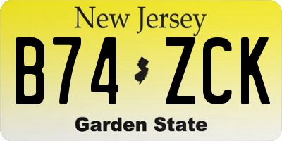 NJ license plate B74ZCK