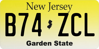 NJ license plate B74ZCL