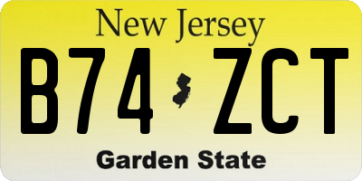 NJ license plate B74ZCT