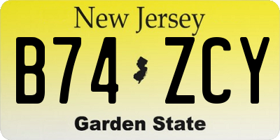 NJ license plate B74ZCY