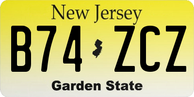 NJ license plate B74ZCZ