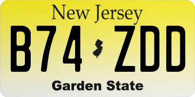 NJ license plate B74ZDD