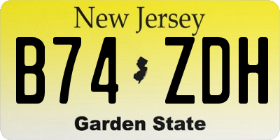 NJ license plate B74ZDH