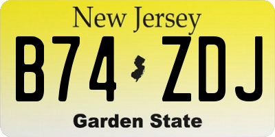 NJ license plate B74ZDJ