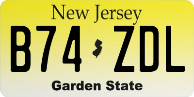 NJ license plate B74ZDL