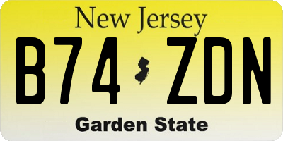 NJ license plate B74ZDN
