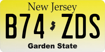 NJ license plate B74ZDS