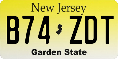 NJ license plate B74ZDT