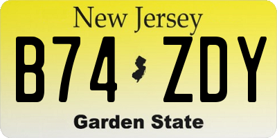 NJ license plate B74ZDY