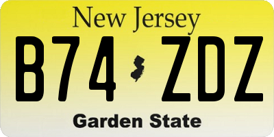 NJ license plate B74ZDZ
